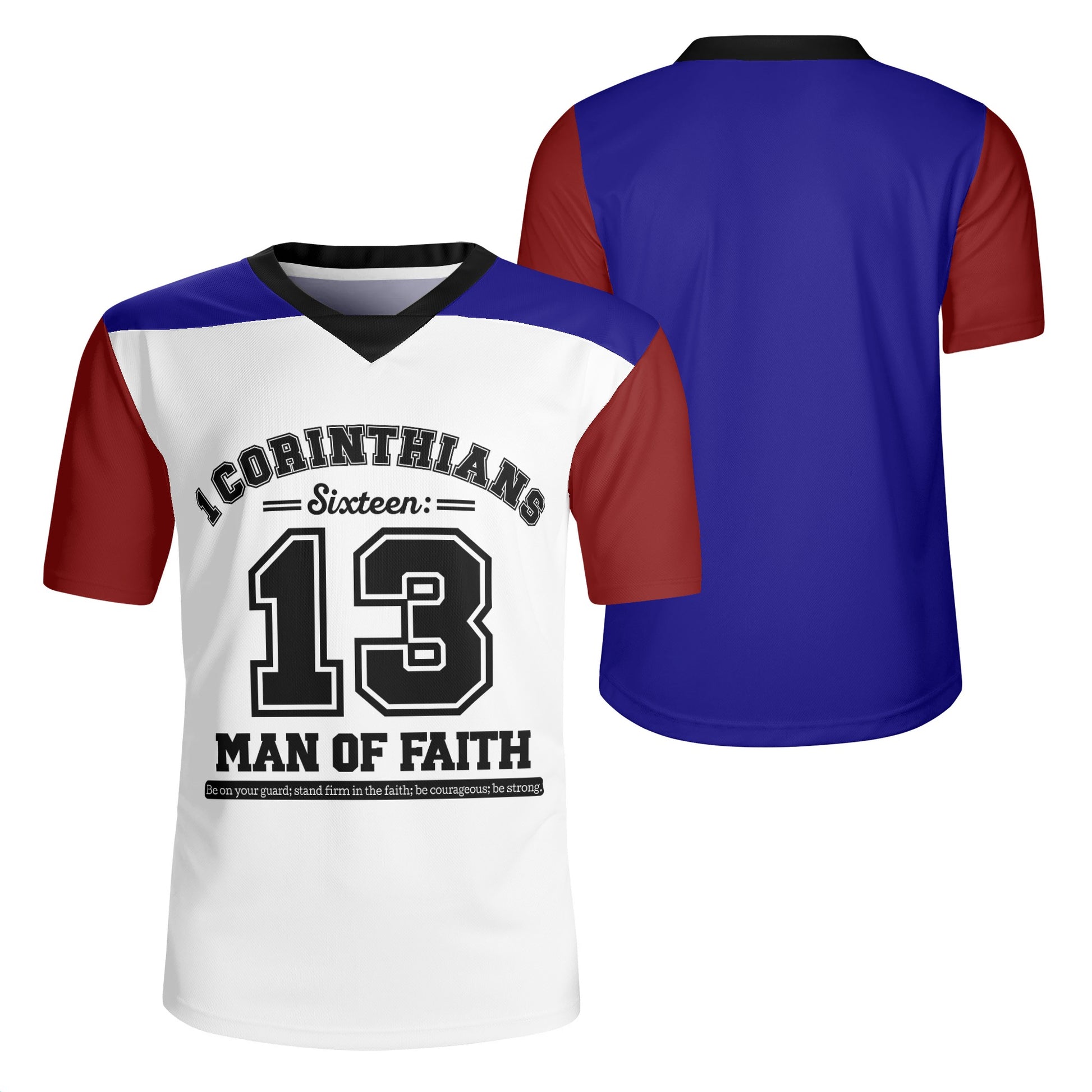 1 Corinthians Sixteen 13 Man Of Faith Mens Christian Rugby Jersey popcustoms