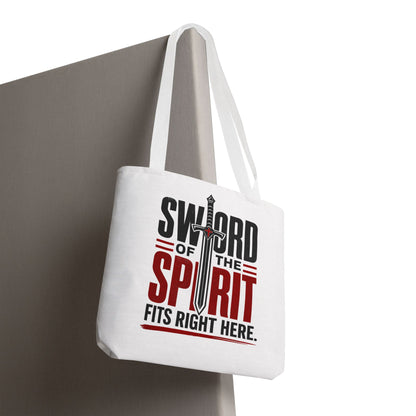 Sword of the Spirit Tote Bag — Christian Faith Inspirational Canvas Tote - ClaimedbyGodDesigns
