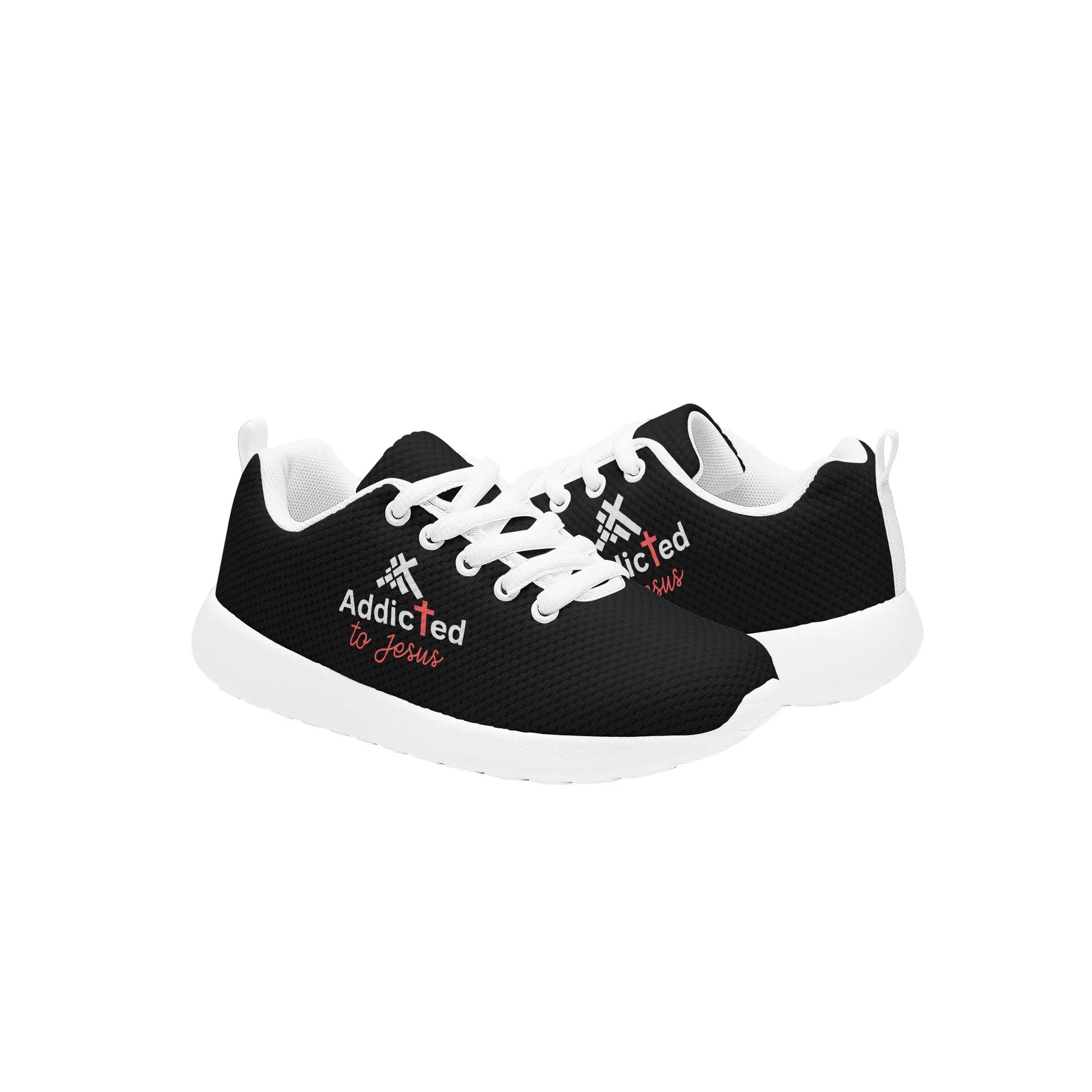 Addicted To Jesus Kids Lace-up Athletic Christian Sneakers popcustoms