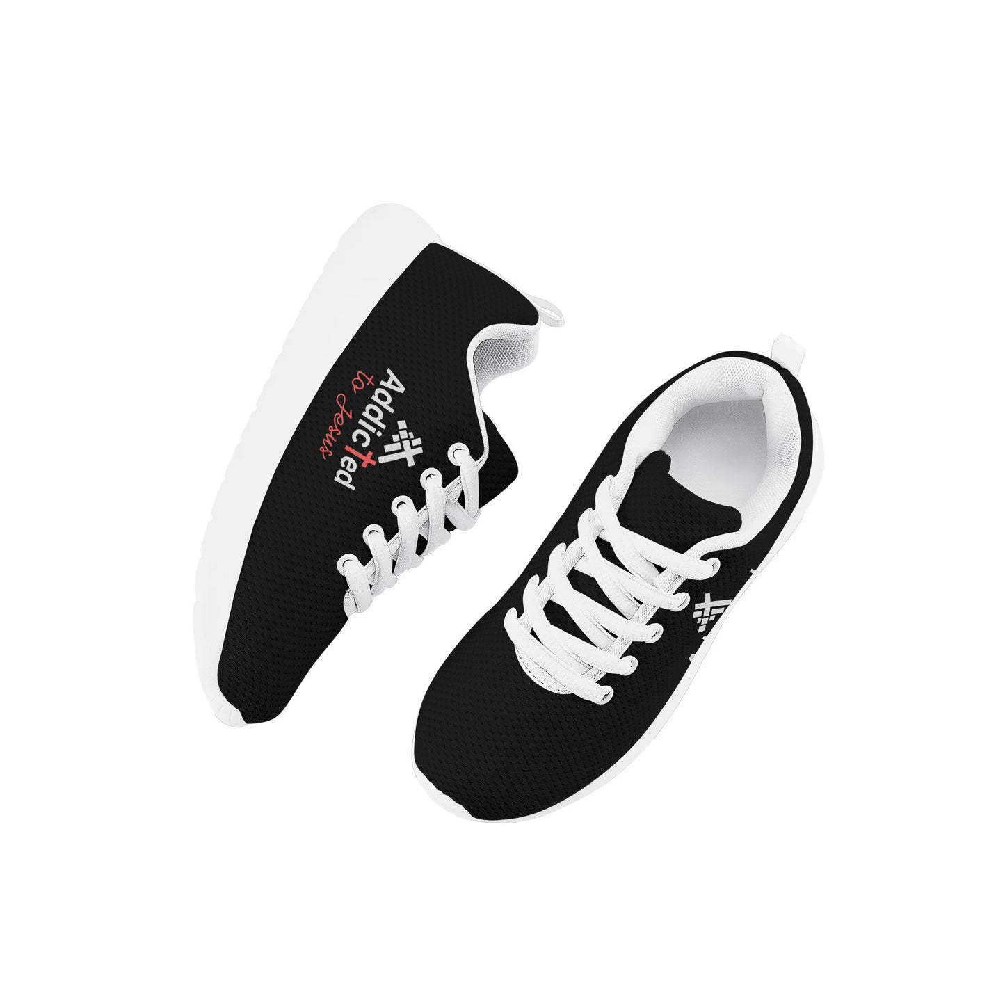 Addicted To Jesus Kids Lace-up Athletic Christian Sneakers popcustoms