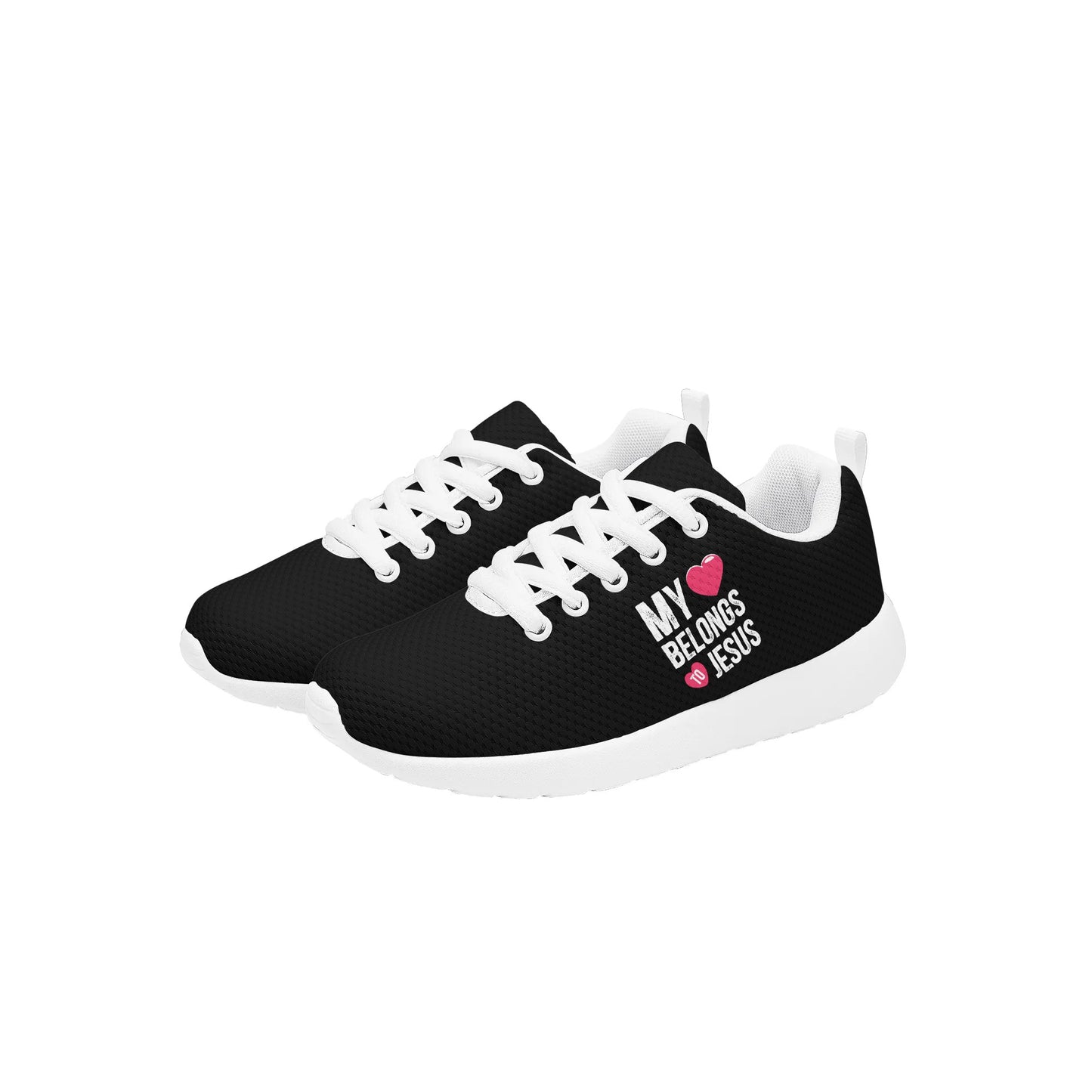 My Heart Belongs To Jesus Kids Lace-up Athletic Christian Sneakers popcustoms