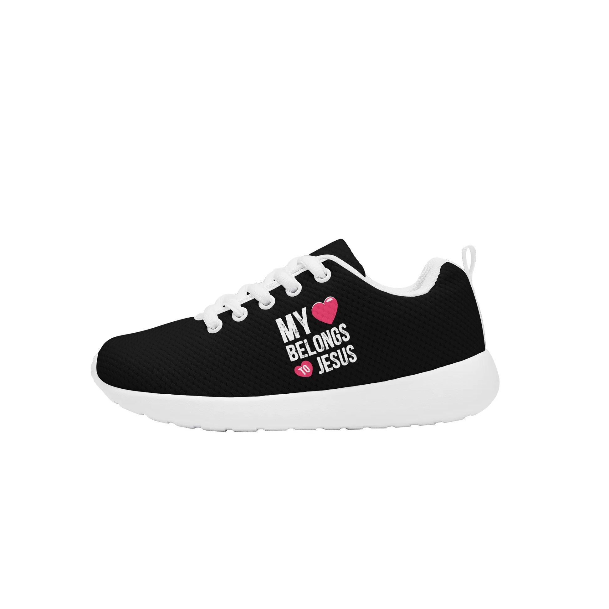 My Heart Belongs To Jesus Kids Lace-up Athletic Christian Sneakers popcustoms