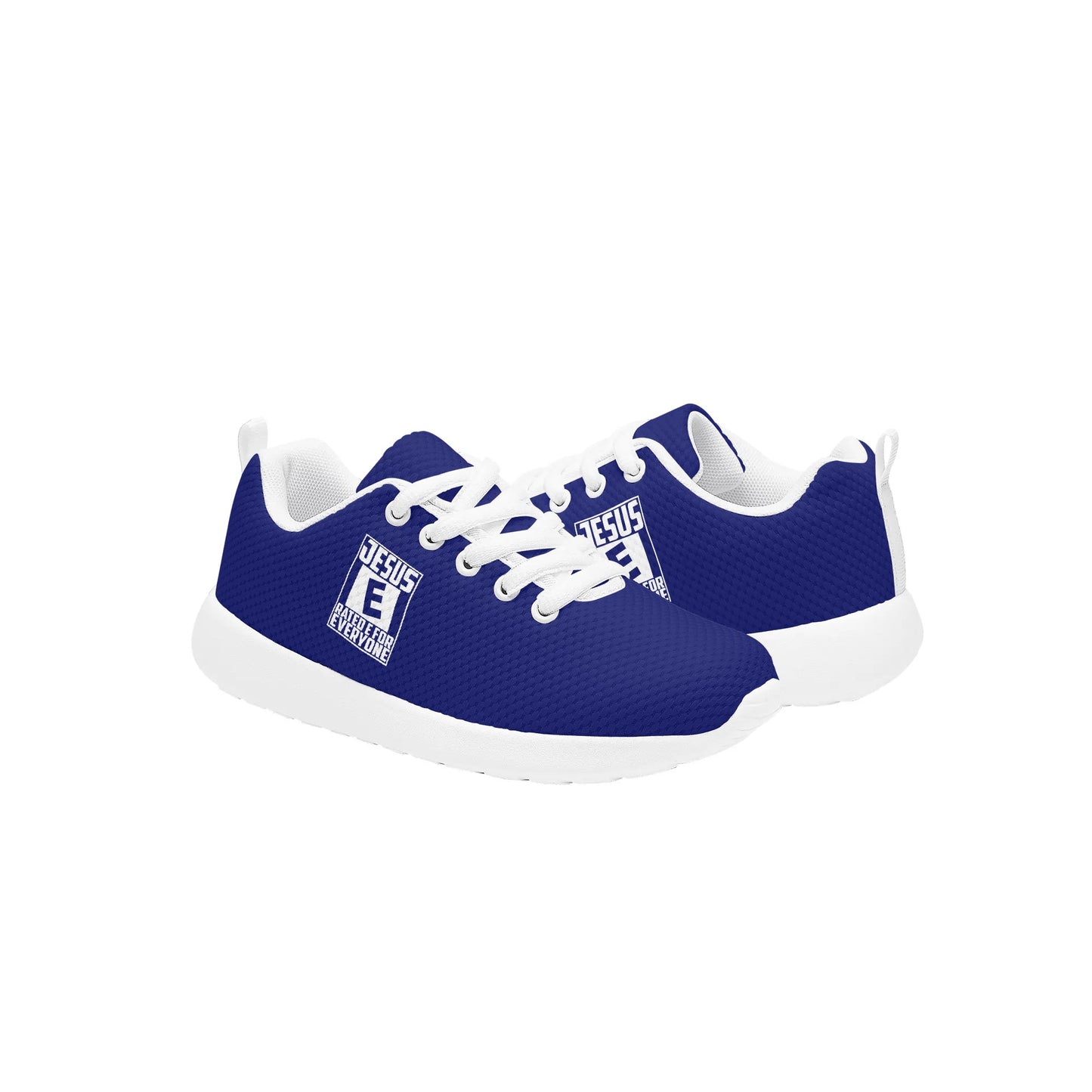 Jesus Rated E For Everyone Kids Lace-up Athletic Christian Sneakers popcustoms