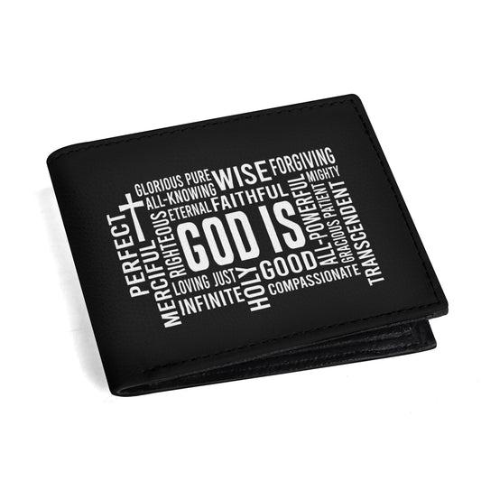 God Is Mens Minimalist PU Leather Christian Wallet
