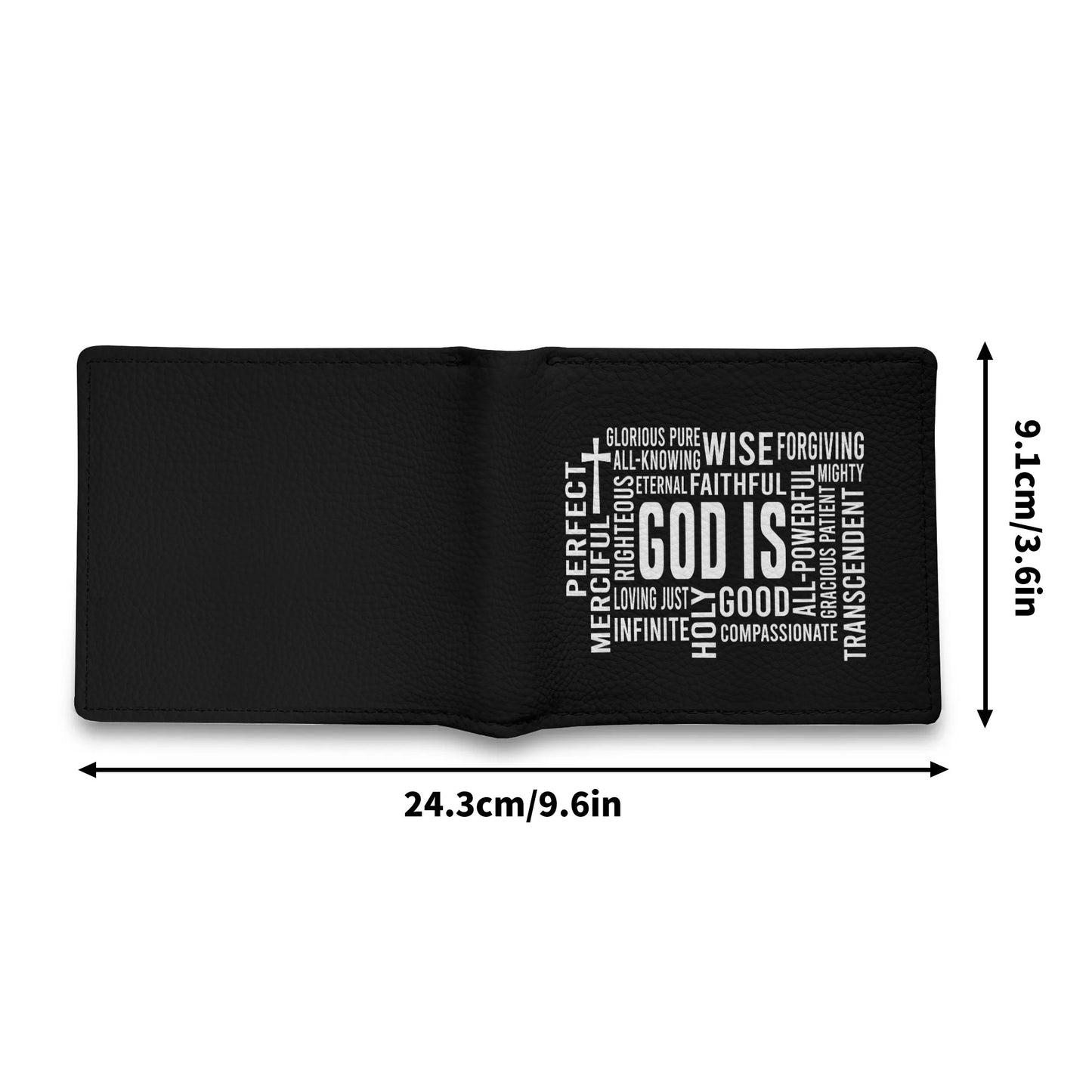 God Is Mens Minimalist PU Leather Christian Wallet