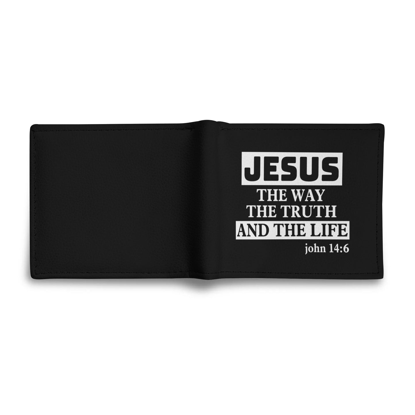 Jesus The Way The Truth The Life Mens Minimalist PU Leather Christian Wallet