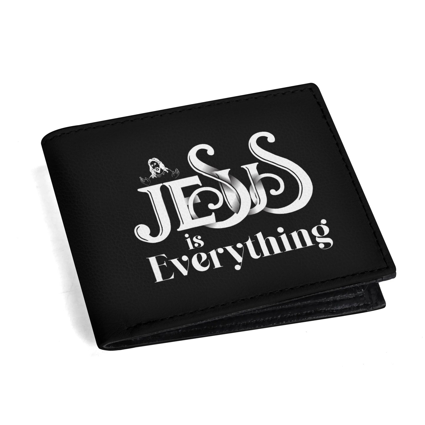 Jesus Is Everything Mens Minimalist PU Leather Christian Wallet