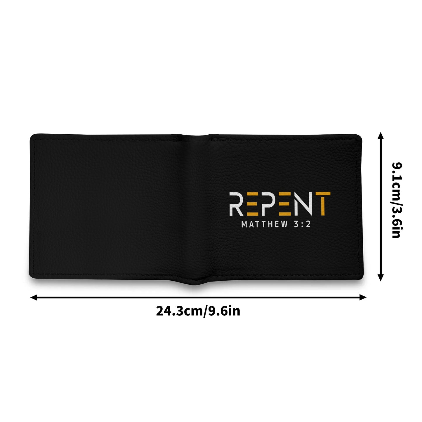 Repent Mens Minimalist PU Leather Christian Wallet