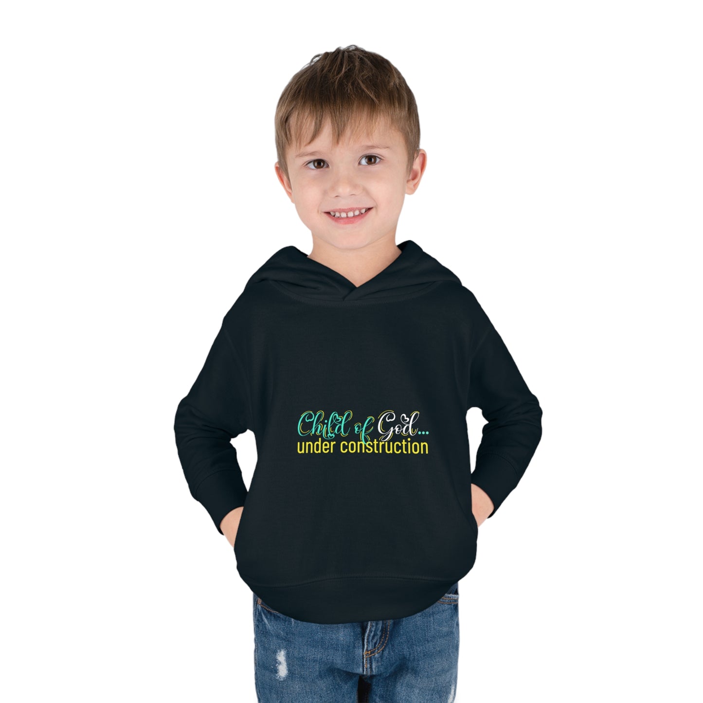 Child Of God Under Construction Toddler Christian Pullover Fleece Hoodie Printify