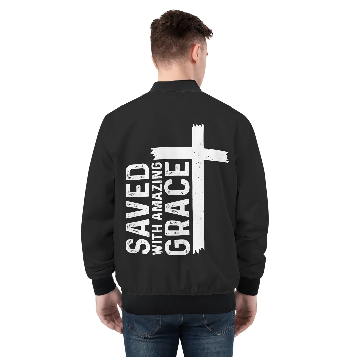 Saved With Amazing Grace Mens Christian Jacket