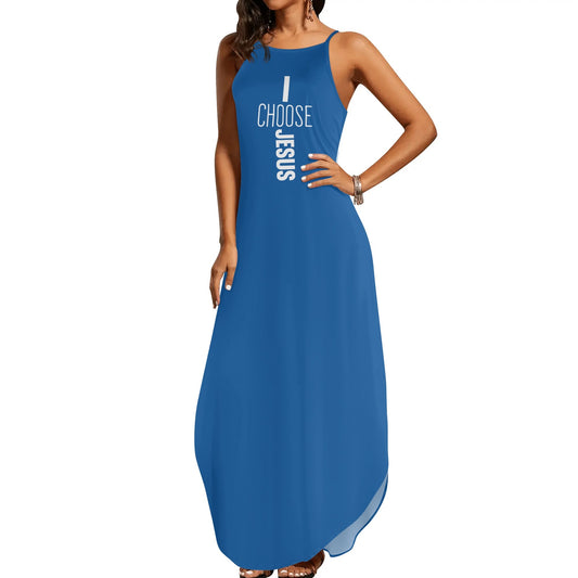 I Choose Jesus Womens Christian Elegant Sleeveless Summer Maxi Dress