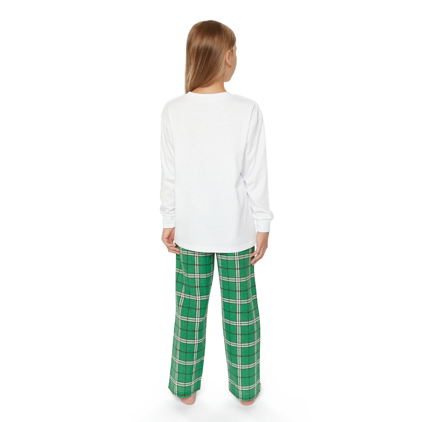 In Christ I Am Flawlessly & Purposefully Created Youth Christian Long Sleeve Pajama Set Printify