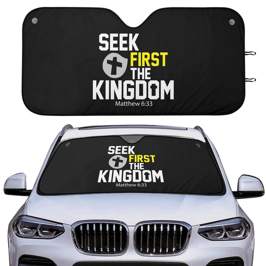 Seek First The Kingdom Car Sunshade Christian Car Accessories