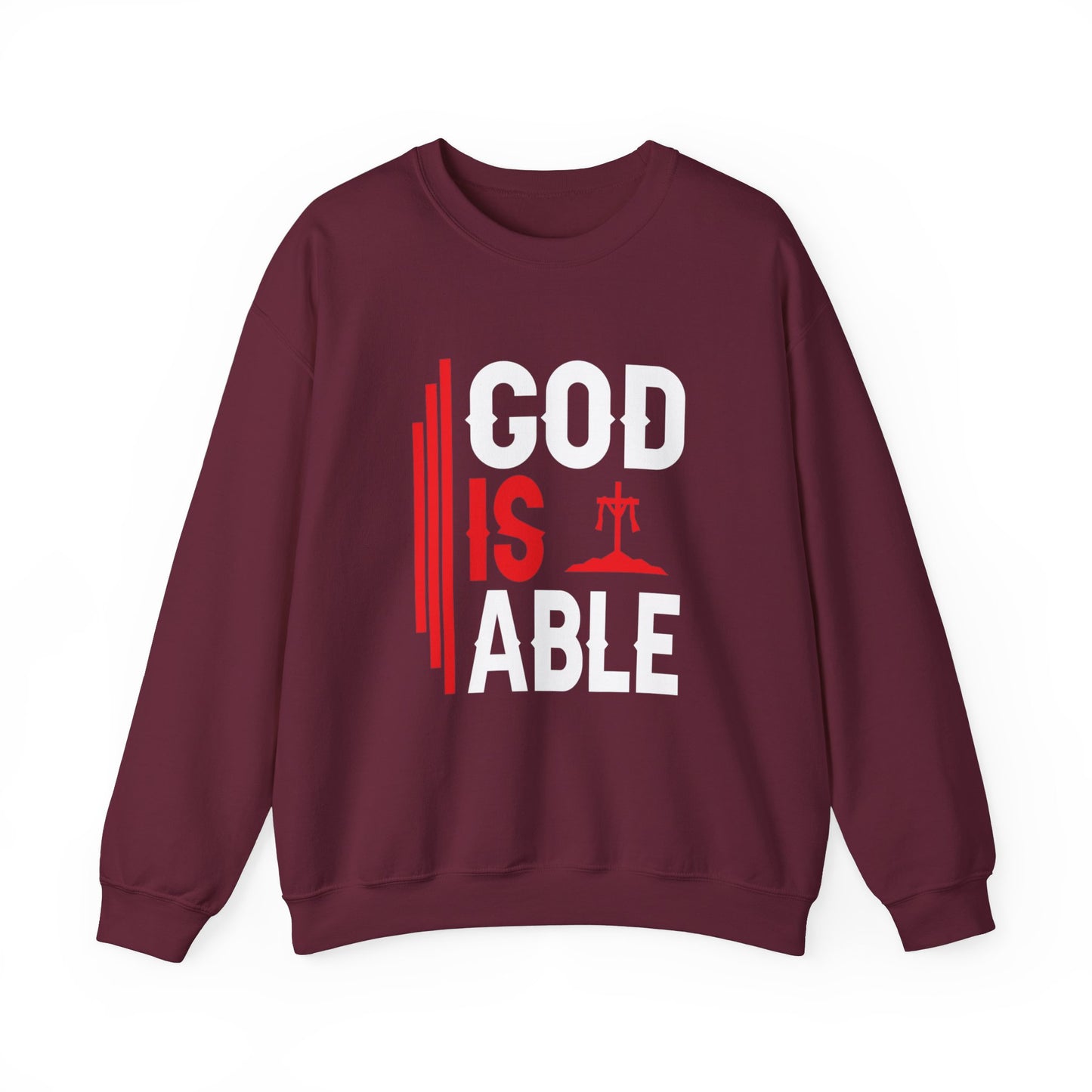 God Is Able  Unisex Heavy Blend™ Crewneck Christian Sweatshirt