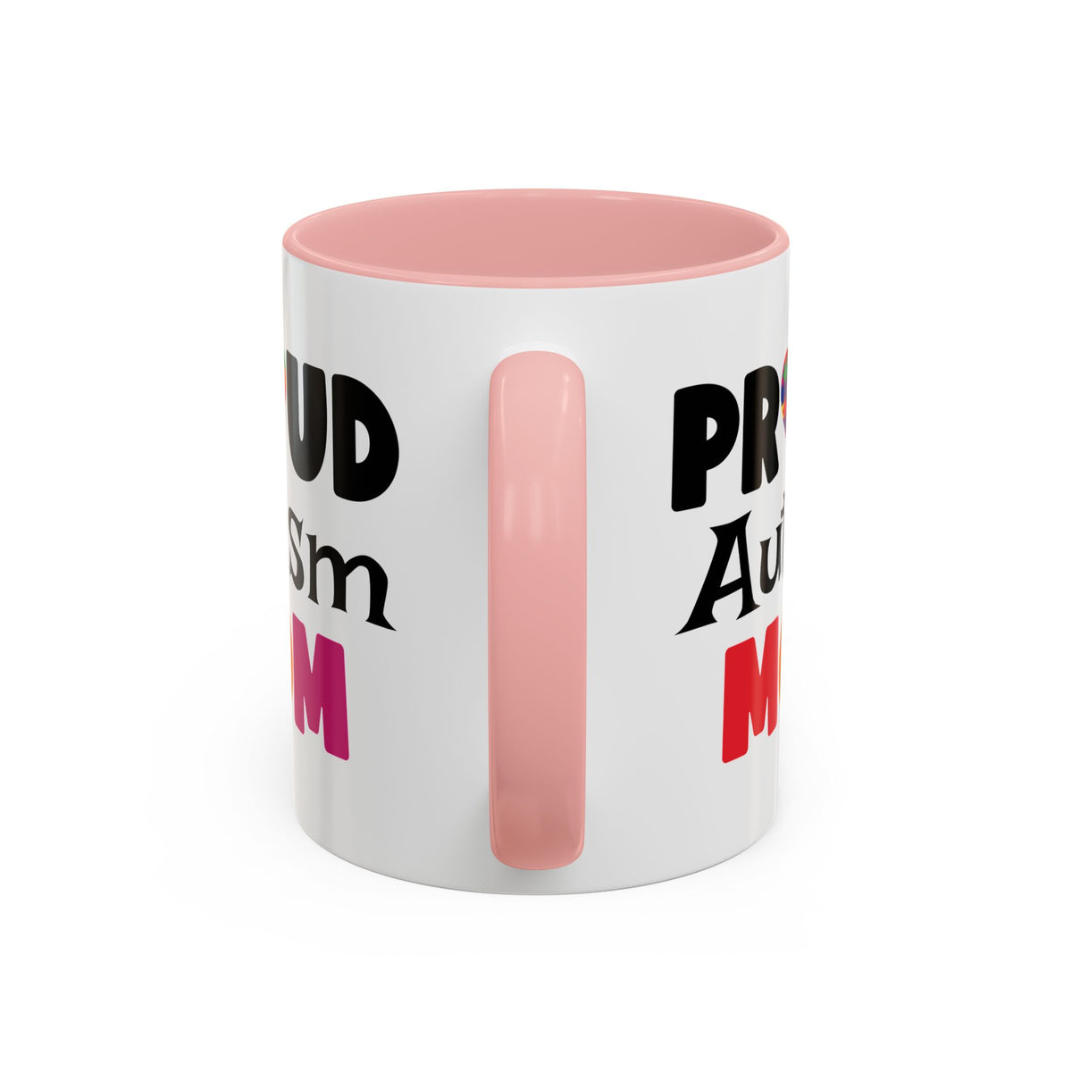 Proud Autism Mom Coffee Mug - Colorful Heart Design (11, 15oz)