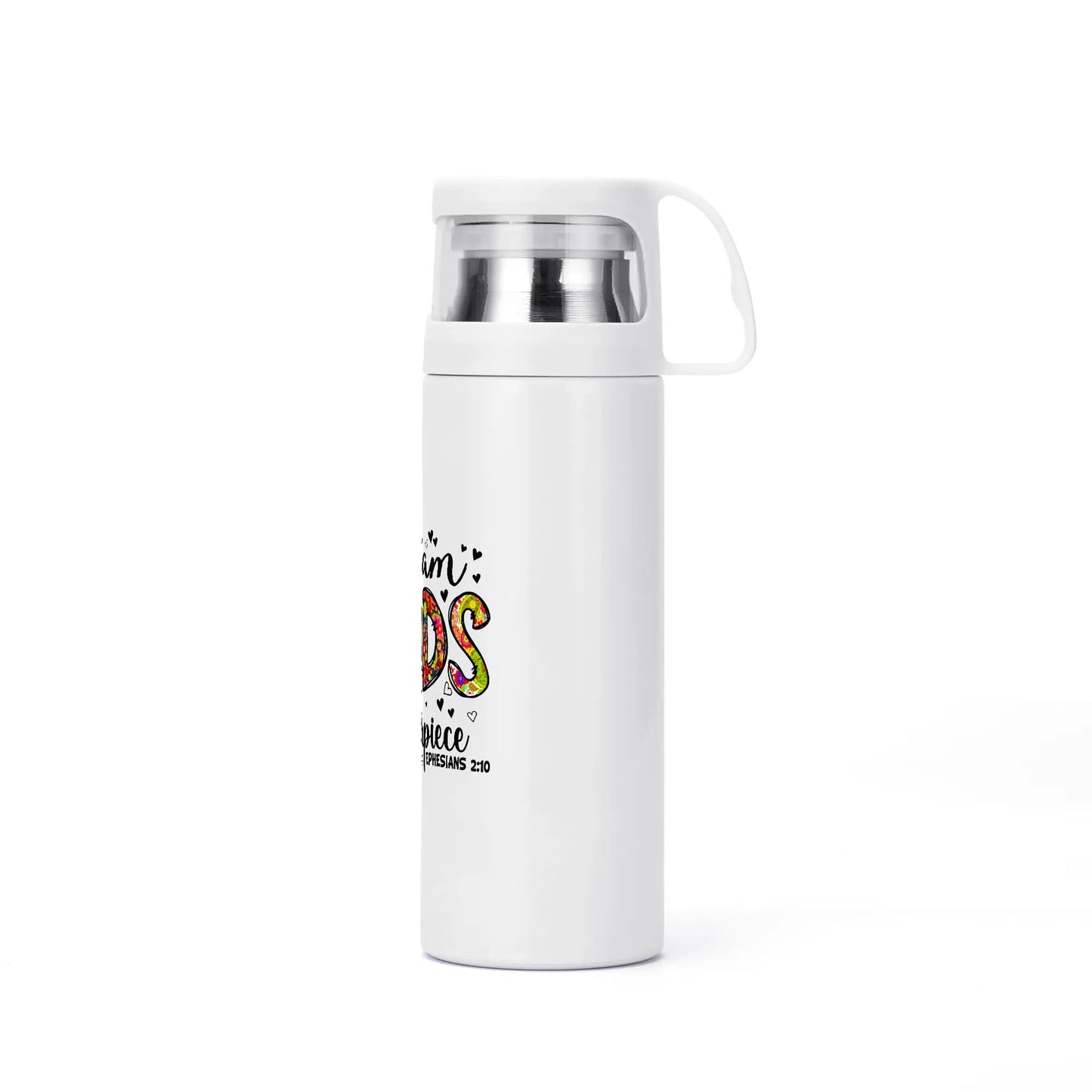 I Am Gods Masterpiece Christian Vacuum water Bottle with Cup