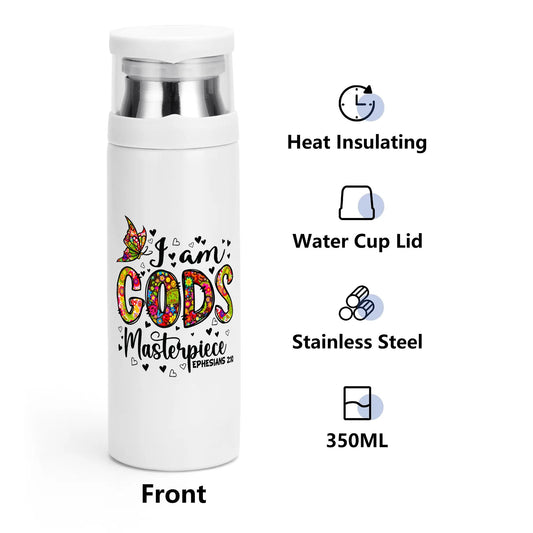 I Am Gods Masterpiece Christian Vacuum water Bottle with Cup