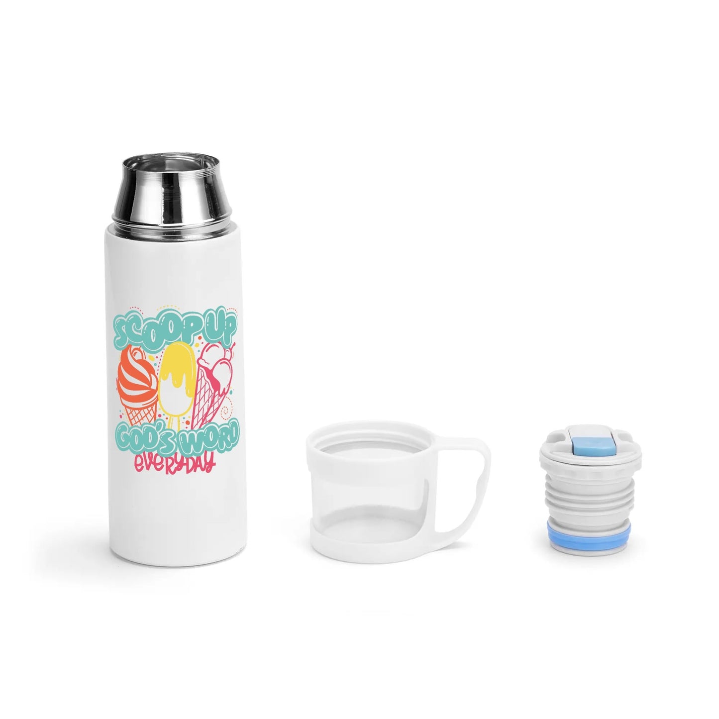 Scoop Up Gods Word Everyday Christian Vacuum water Bottle with Cup