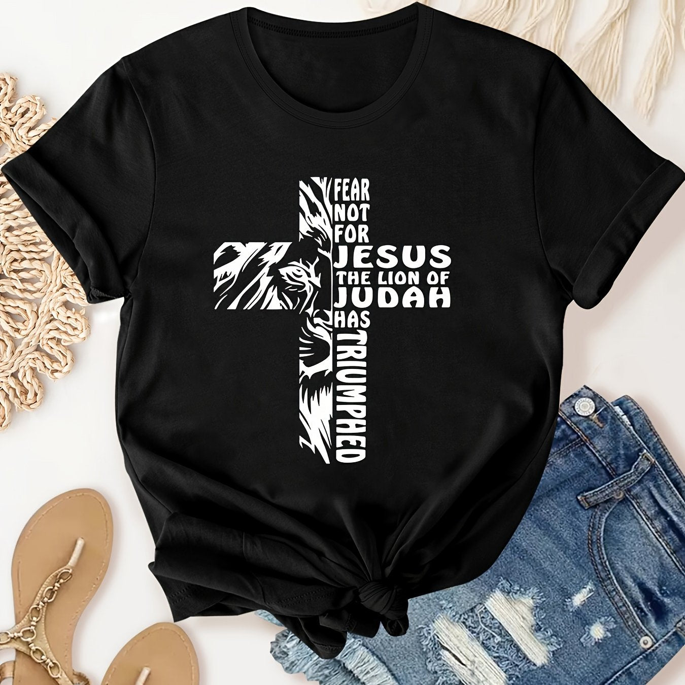 Jesus The Lion Of Judah Has Triumphed Women's Christian T-shirt claimedbygoddesigns