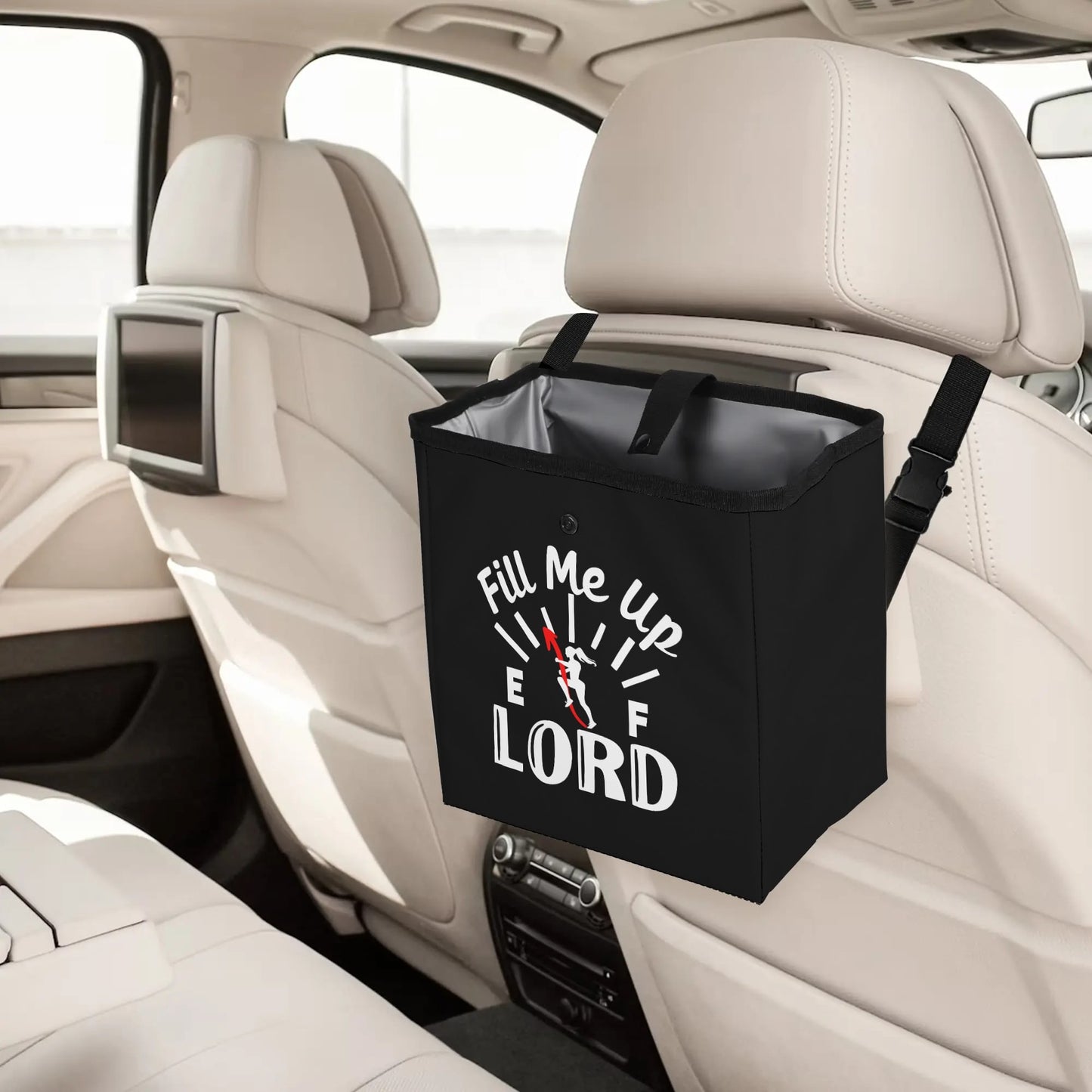 Fill Me Up Lord Hanging Storage Trash Car Organizer Bag Christian Car Accessories