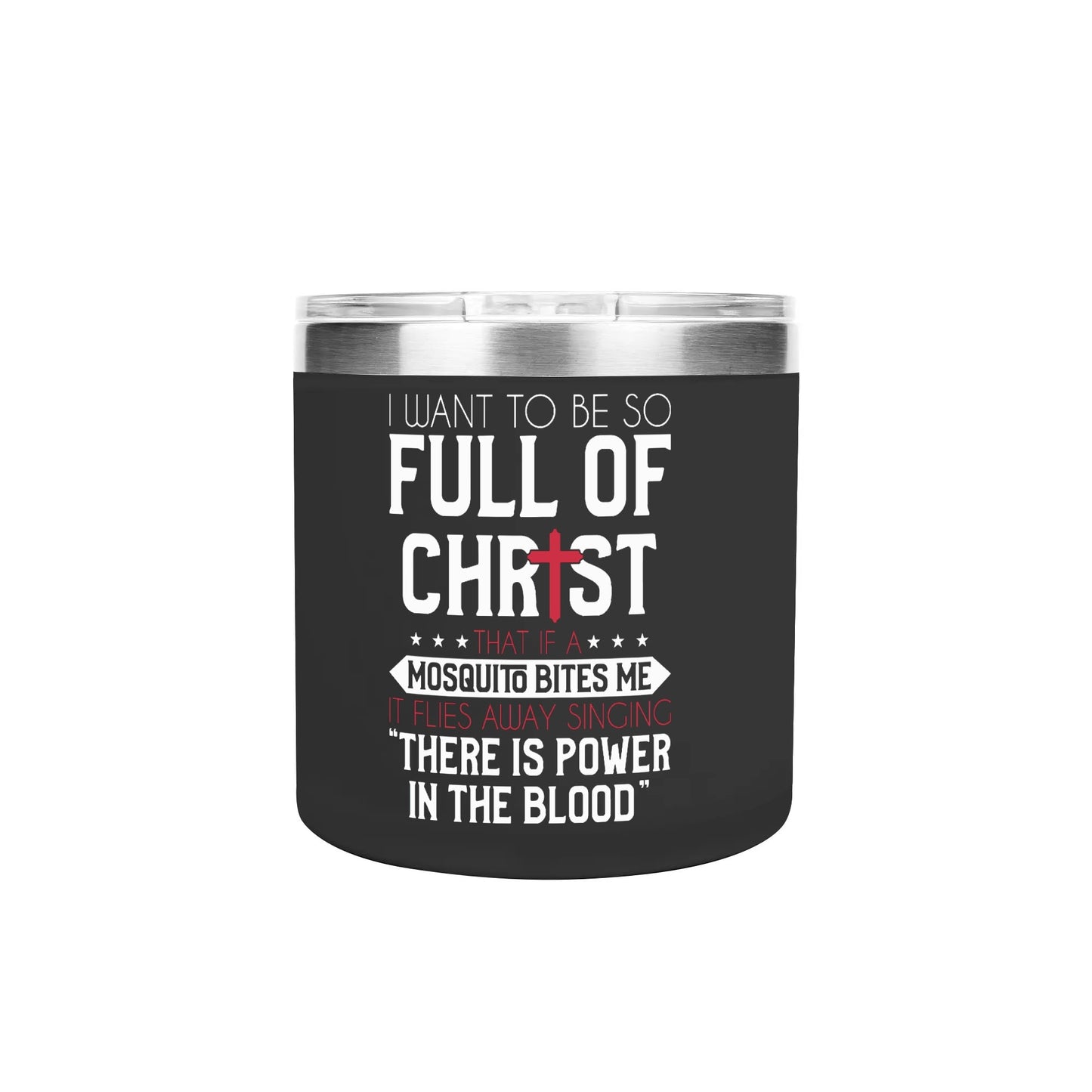 There Is Power In The Blood 14oz Stainless Steel Christian Coffee Mug Cup with Lid and Handle