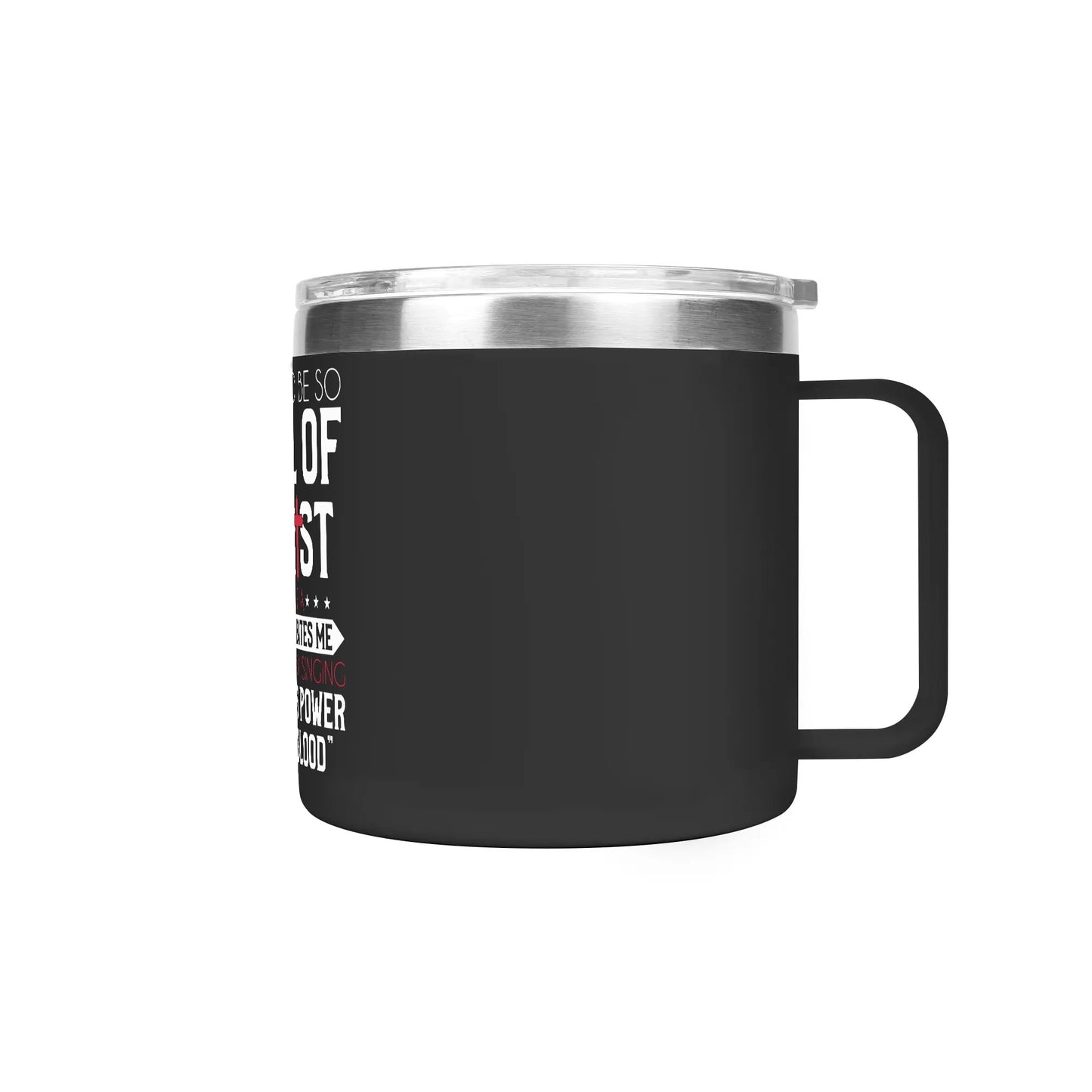 There Is Power In The Blood 14oz Stainless Steel Christian Coffee Mug Cup with Lid and Handle