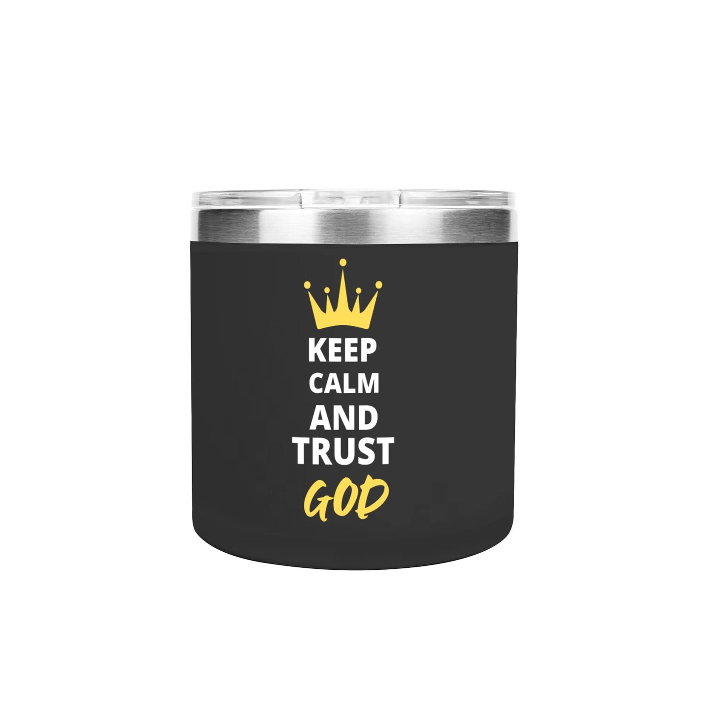 Keep Calm And Trust God14oz Stainless Steel Christian Coffee Mug Cup with Lid and Handle