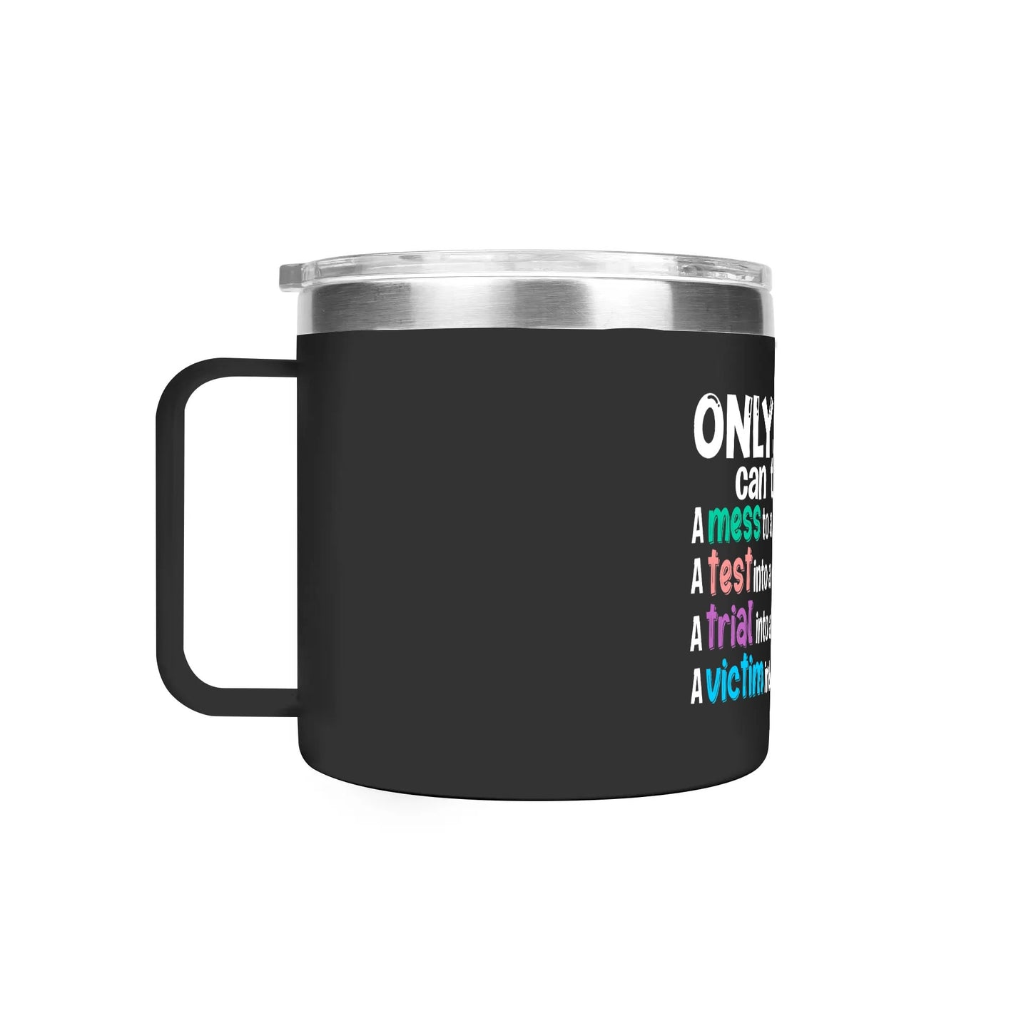 Only Jesus Can 14oz Stainless Steel Christian Coffee Mug Cup with Lid and Handle