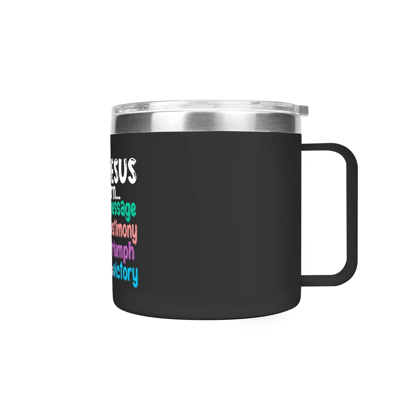 Only Jesus Can 14oz Stainless Steel Christian Coffee Mug Cup with Lid and Handle