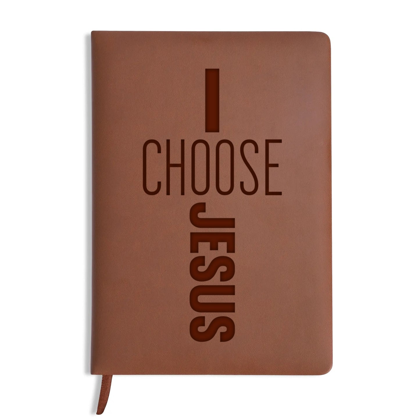 I Choose Jesus Engraved Brown Christian Journal Diary Gift for Friends Family