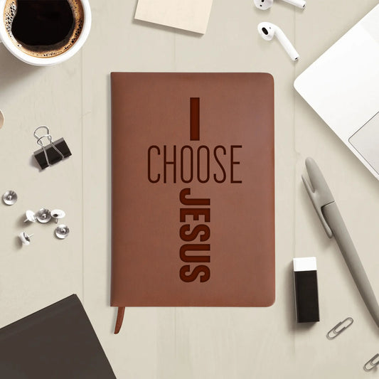 I Choose Jesus Engraved Brown Christian Journal Diary Gift for Friends Family