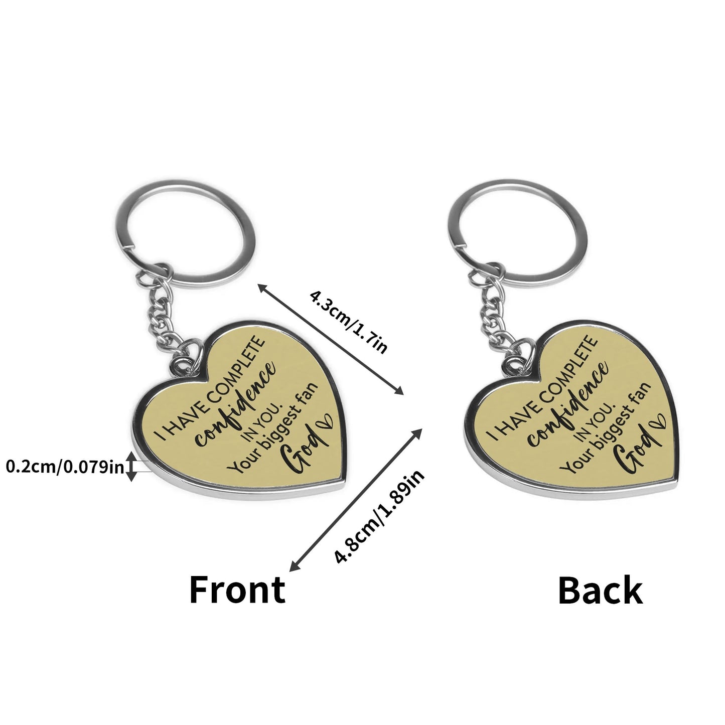 I Have Complete Confidence In You Your Biggest Fan God Double-Sided Christian Keychain for Bags Chain Car Chain for Celebration Gift