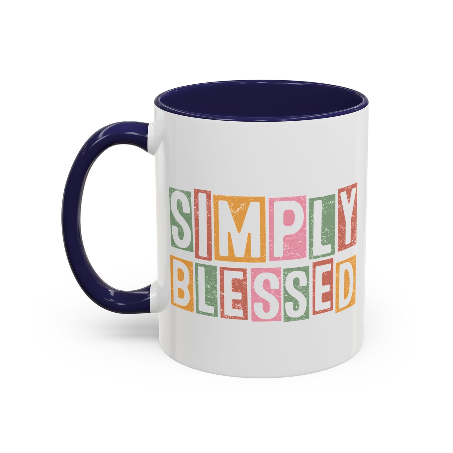 Christian Ceramic Mug- Simply Blessed Accent Coffee Mug (11, 15oz)