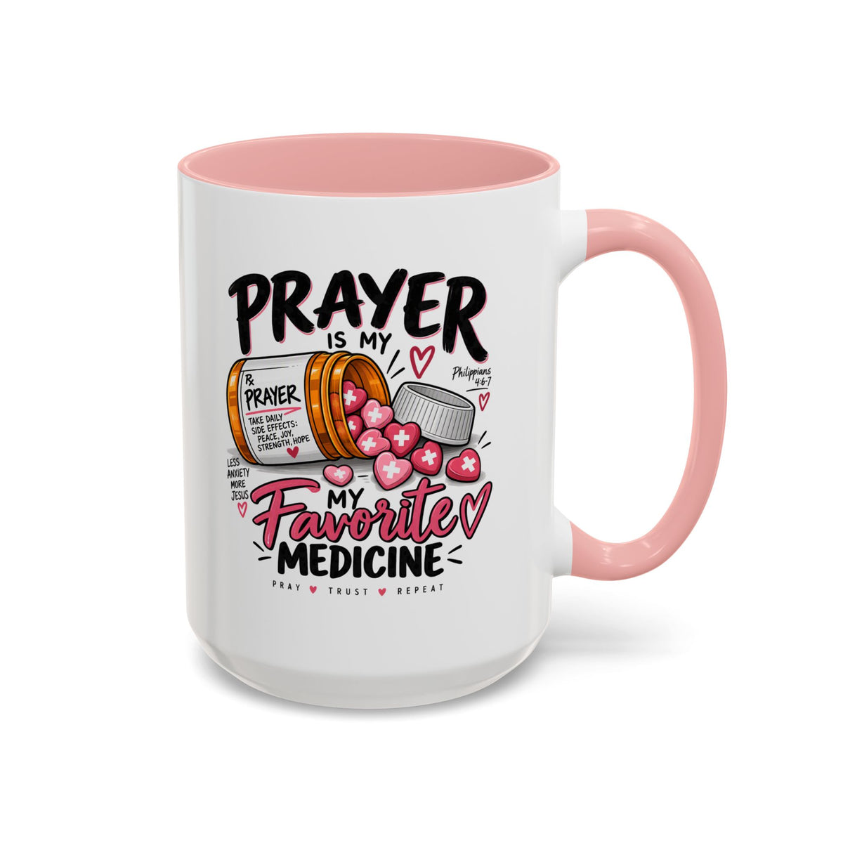 Prayer Is My Favorite Medicine Accent Coffee Mug – Inspirational Religious Gift