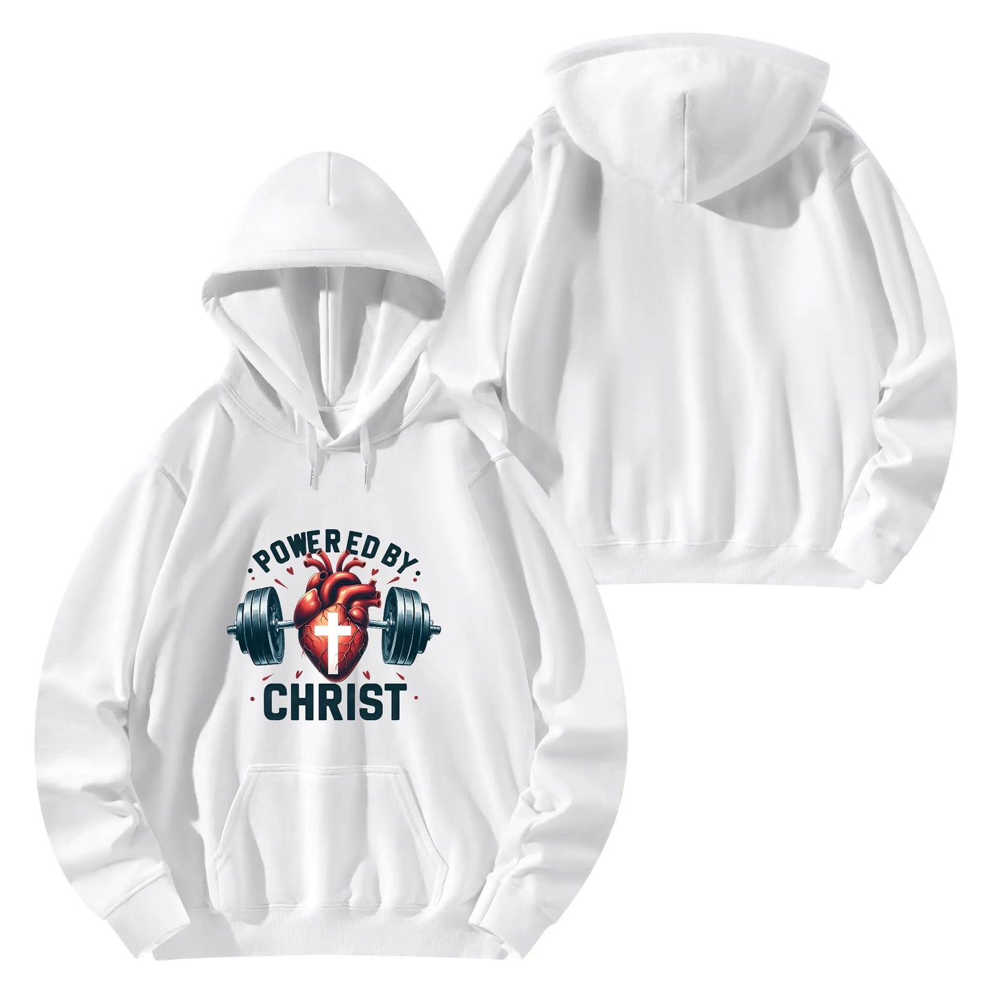 Powered By Christ Unisex Christian Gym Hooded Sweatshirt