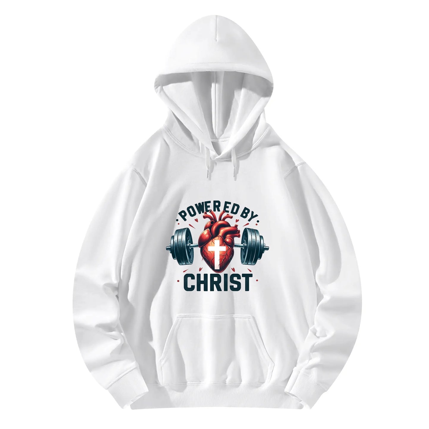 Powered By Christ Unisex Christian Gym Hooded Sweatshirt