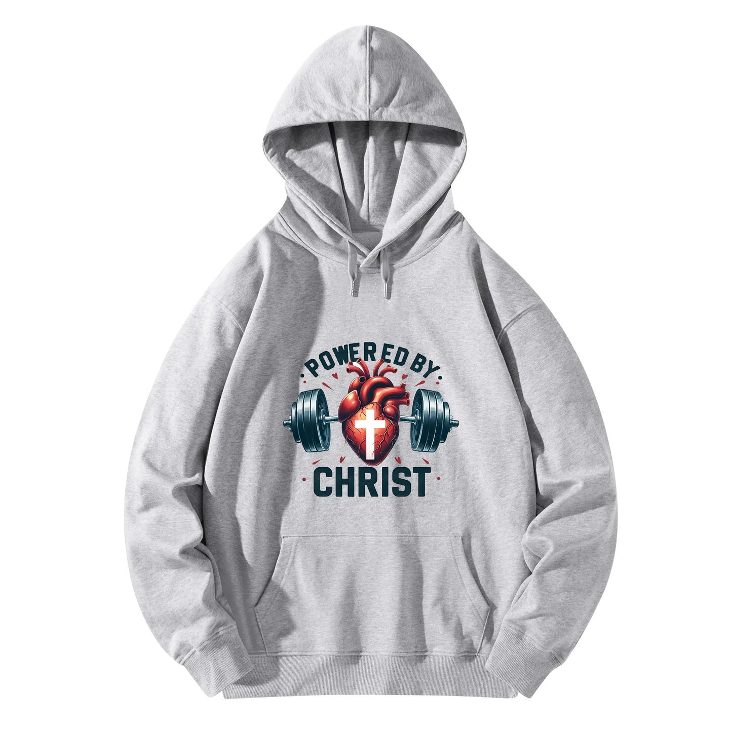 Powered By Christ Unisex Christian Gym Hooded Sweatshirt