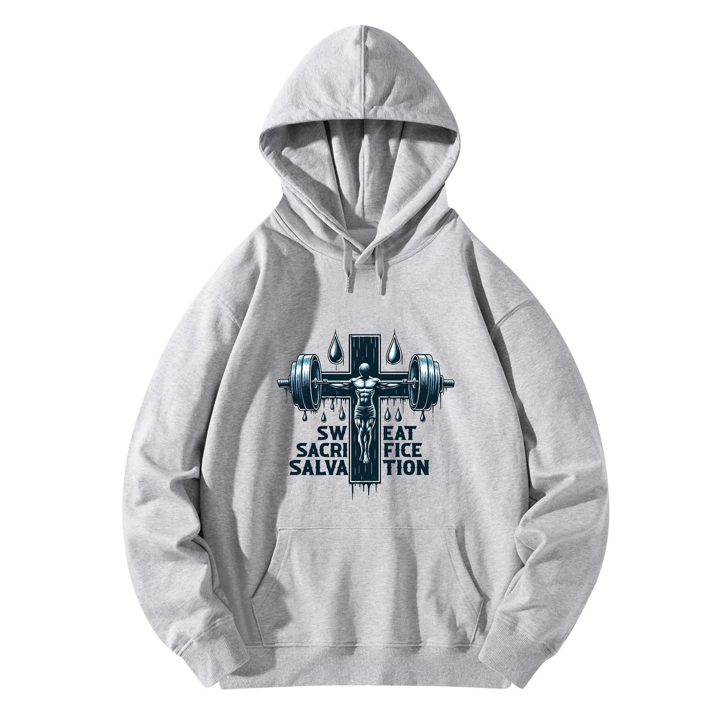 Sweat Salvation Sacrifice Unisex Christian Gym Hooded Sweatshirt