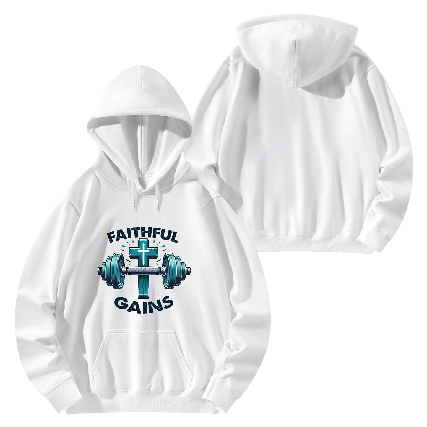 Faithful Gains Unisex Christian Gym Hooded Sweatshirt