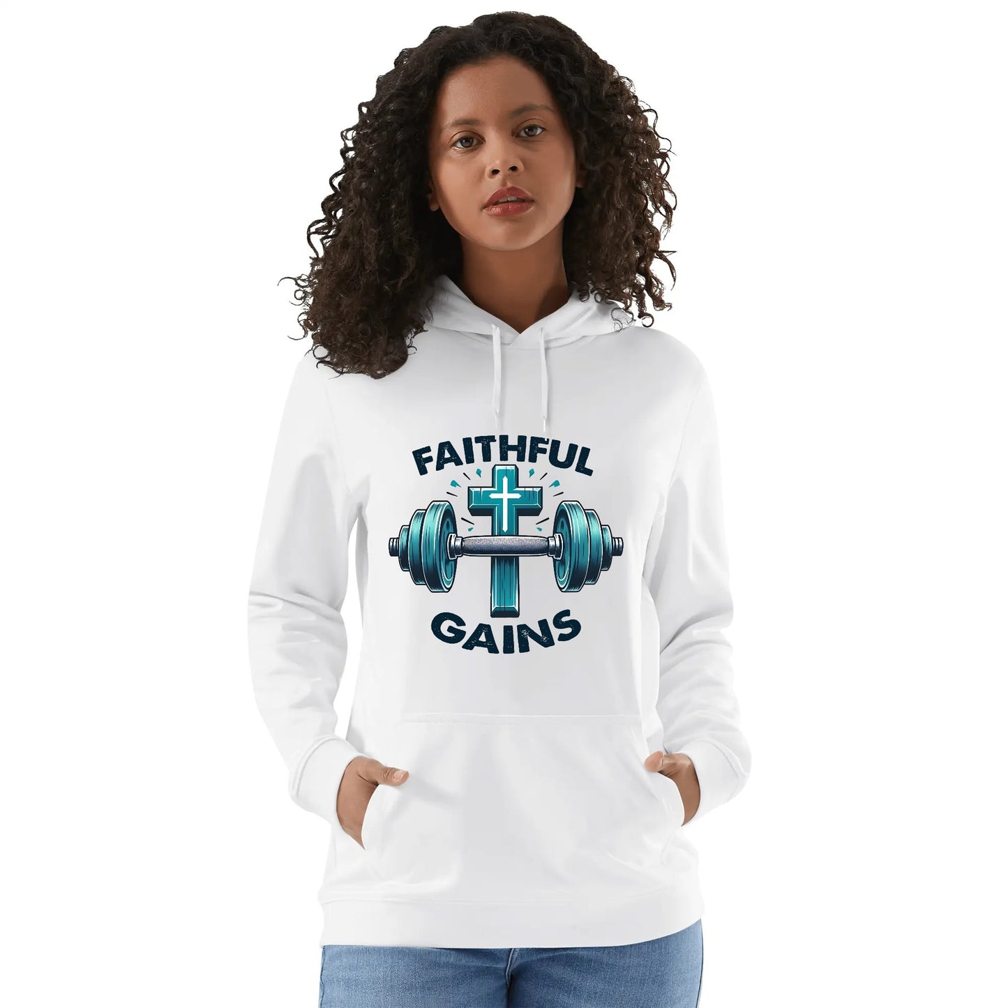 Faithful Gains Unisex Christian Gym Hooded Sweatshirt