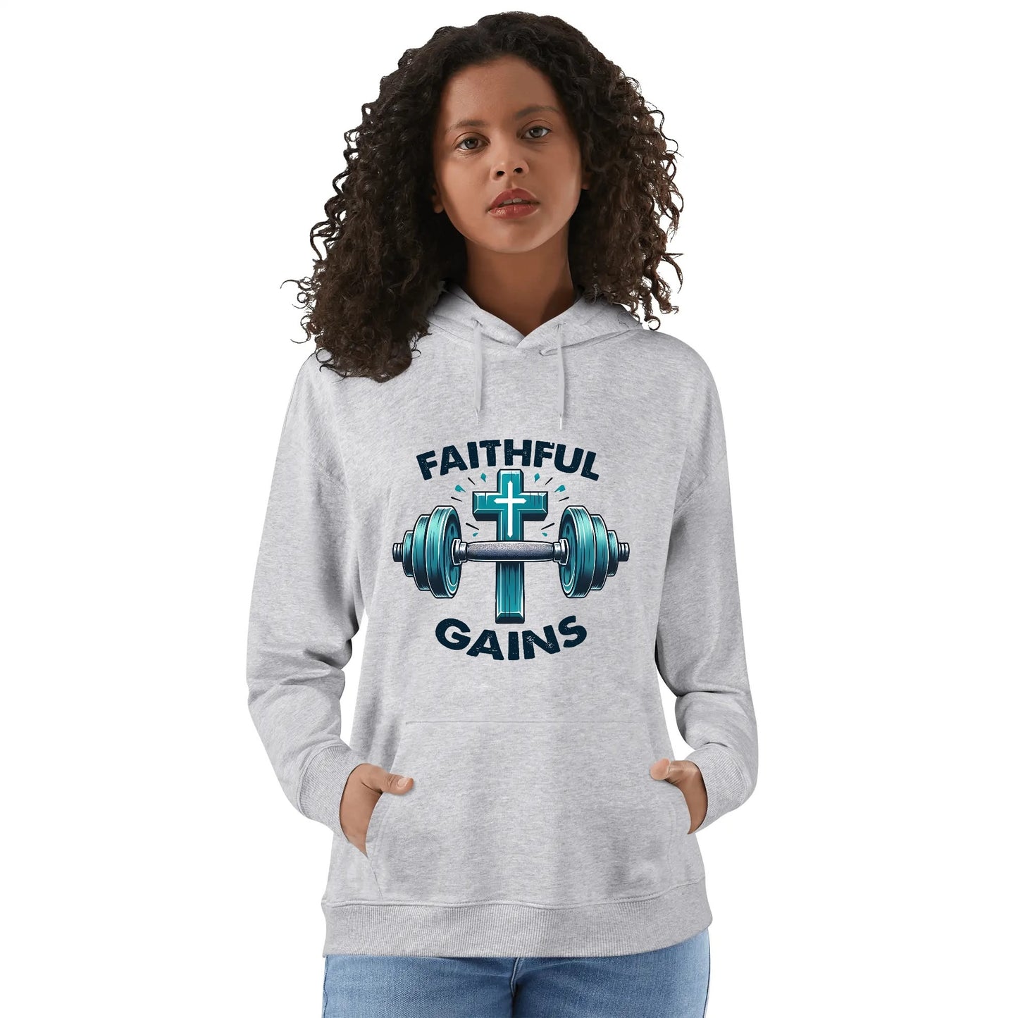 Faithful Gains Unisex Christian Gym Hooded Sweatshirt