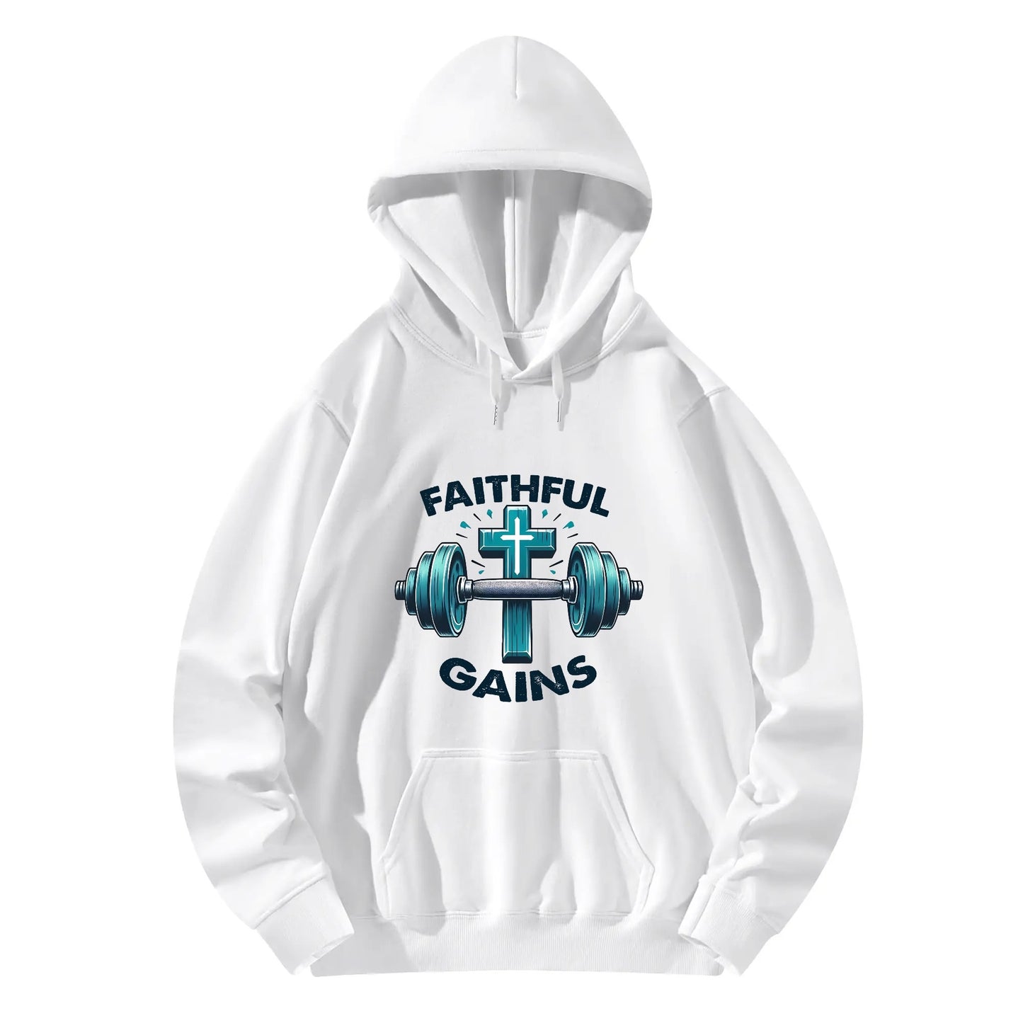 Faithful Gains Unisex Christian Gym Hooded Sweatshirt