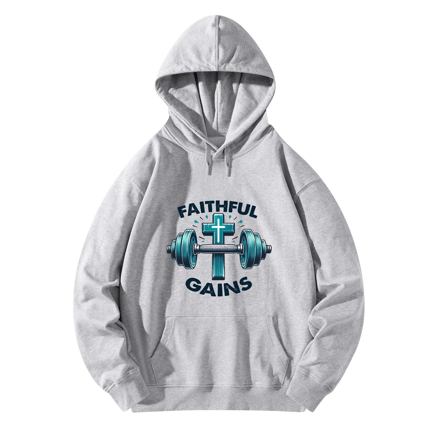 Faithful Gains Unisex Christian Gym Hooded Sweatshirt