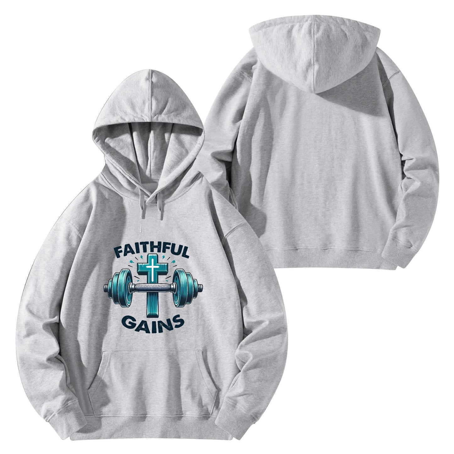 Faithful Gains Unisex Christian Gym Hooded Sweatshirt