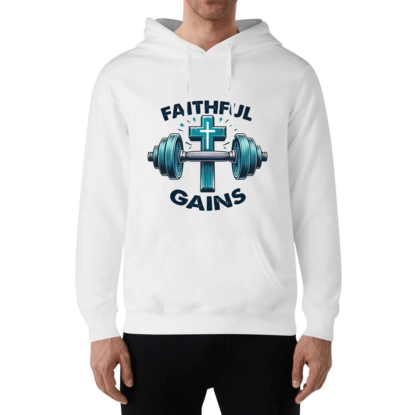 Faithful Gains Unisex Christian Gym Hooded Sweatshirt