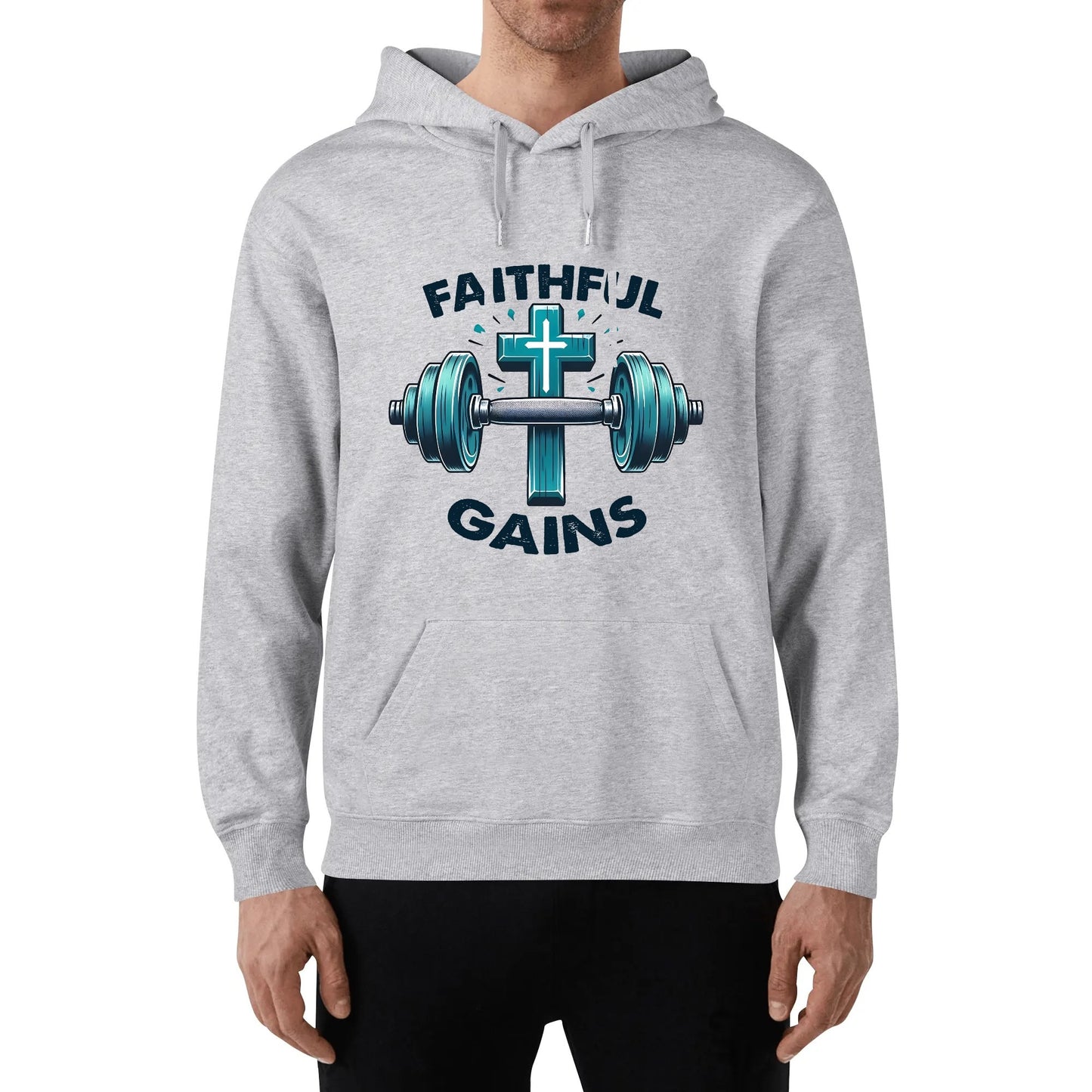 Faithful Gains Unisex Christian Gym Hooded Sweatshirt