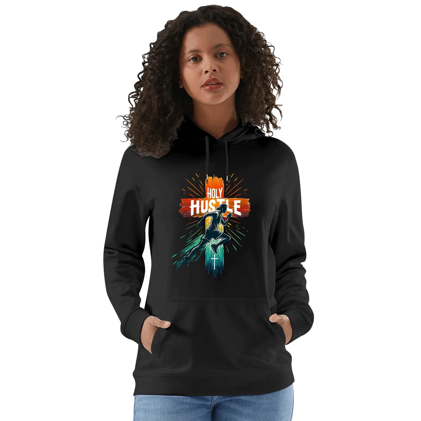 Holy Hustle  Unisex Christian Gym Hooded Sweatshirt