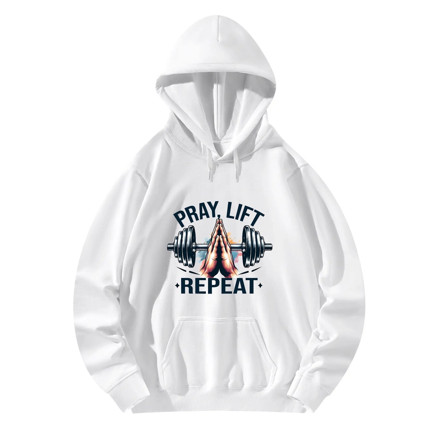 Pray Lift Repeat Unisex Christian Gym Hooded Sweatshirt