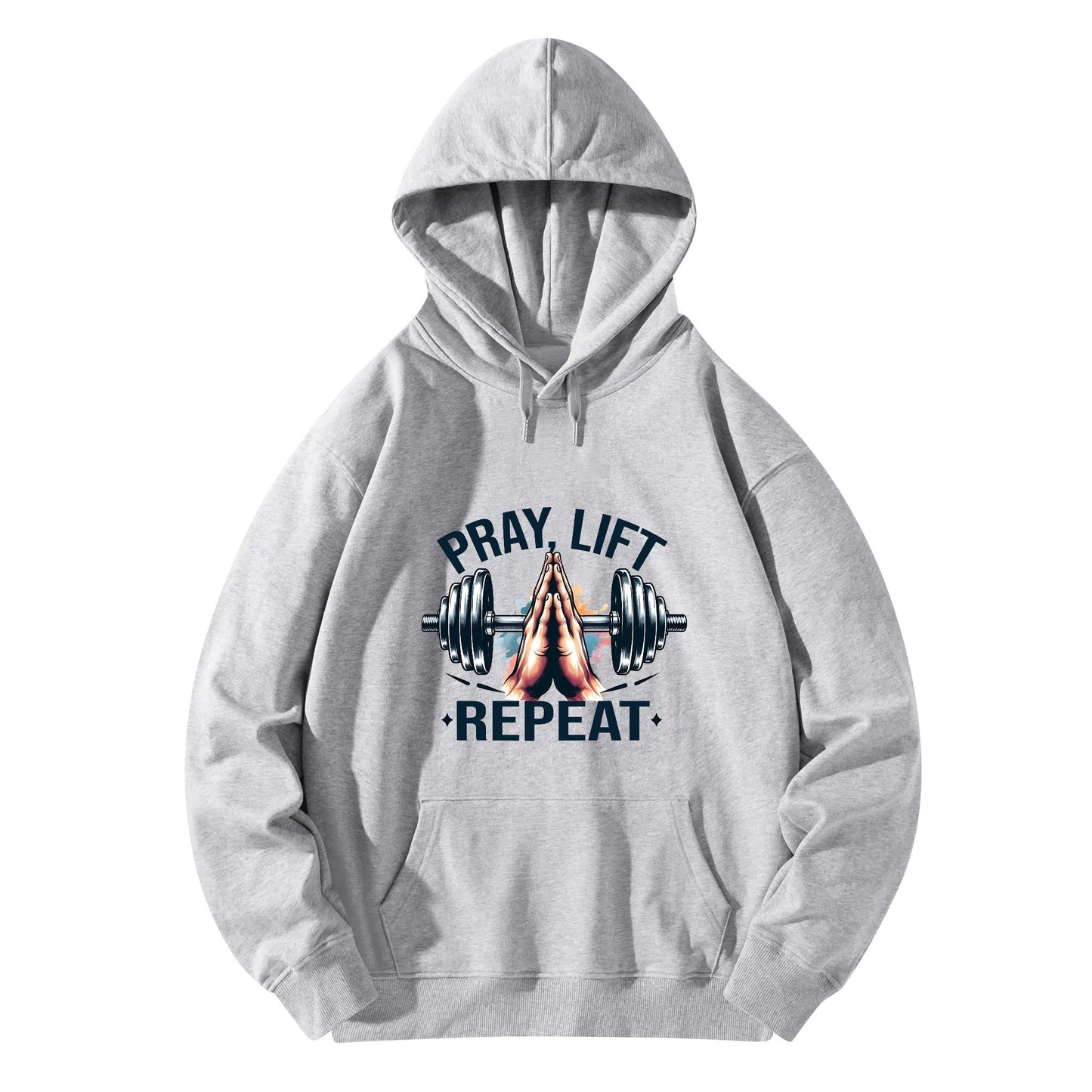 Pray Lift Repeat Unisex Christian Gym Hooded Sweatshirt