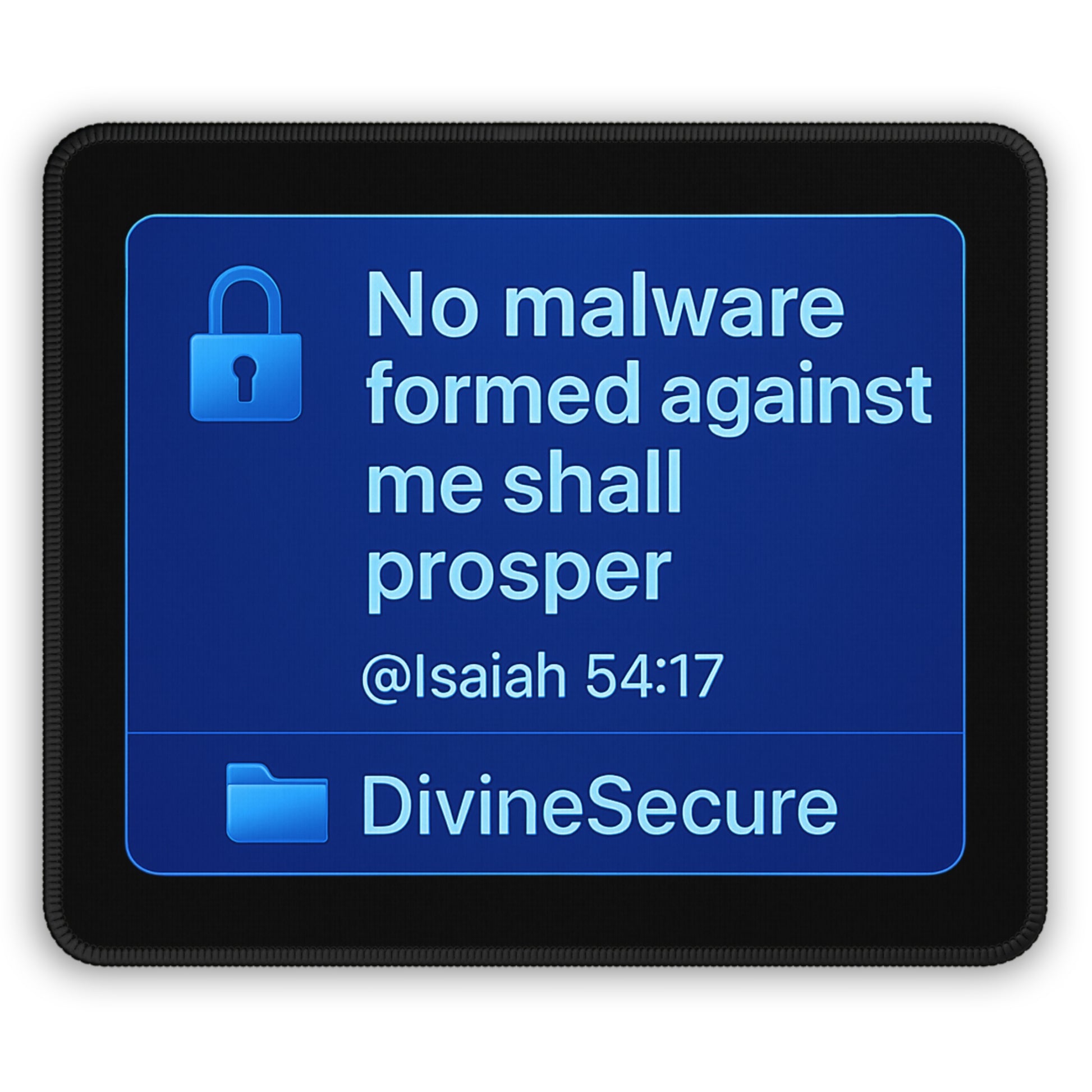 Inspirational Gaming Mouse Pad - Perfect for Gamers, Gift Ideas, Office Desk Accessories, Motivational Decor, Cybersecurity Enthusiasts - ClaimedbyGodDesigns